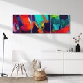 Obraz na płótnie 120x40 - Abstrakcyjne wizje czasu - żywe radosne kolory, plamy kolory