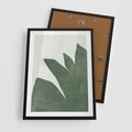 Plakat w ramie 50x70 - Oaza Harmonii - abstrakcyjny kształt, zielony plakat - rama czarna