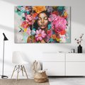 Obraz na płótnie 120x80 - Z Głową w Kwiatach - obraz olejny, sztuka nowoczesna