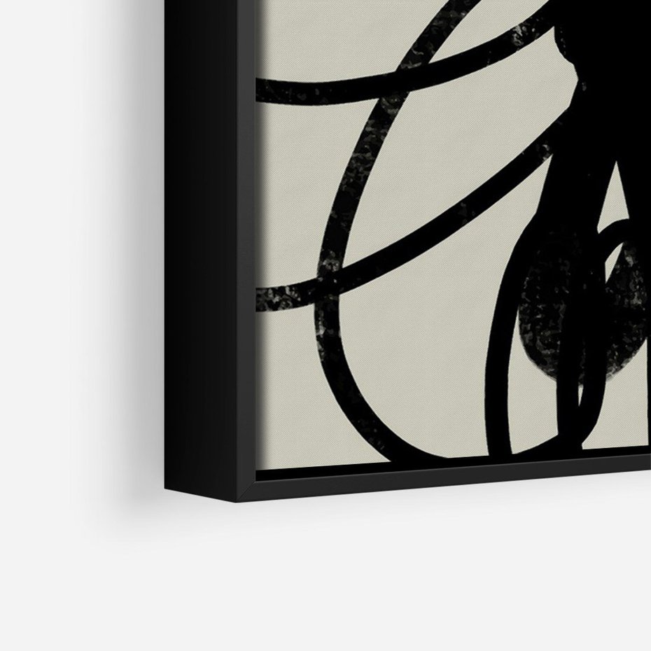 Obraz w ramie 70x100 - Modernistyczne Refleksje - abstrakcja, mroczny klimat - rama czarna