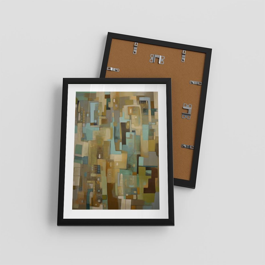 Plakat w ramie 30x40 - Kolorowe Wyobrażenia - abstrakcyjny obraz, mnogość kolorów - rama czarna