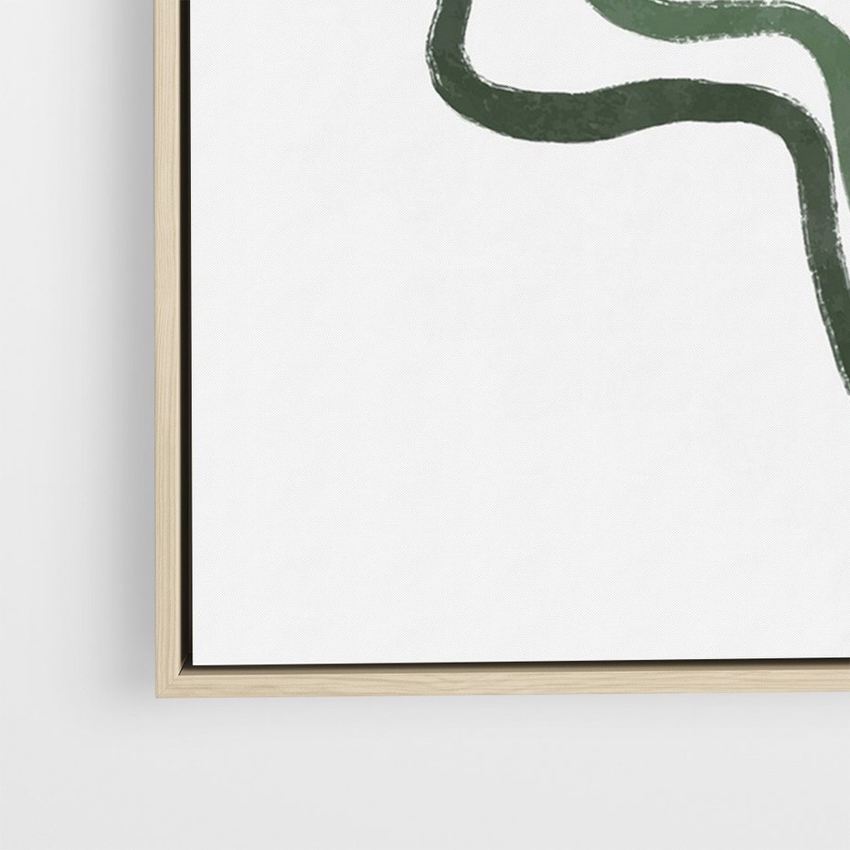 Obraz w ramie 70x100 - Zielony Profil - abstrakcja, zielony portret z profilu - rama drewno