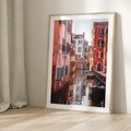 Plakat w ramie 40x50 - Przejażdżka gondolą przez Wenecję - Wenecja, kanały - rama drewno