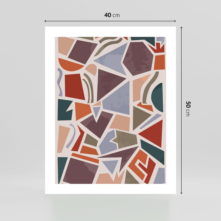 Plakat bez ramy 40x50 - Intrygujące Rozbicie - gemoetryczne kształty, mozaika