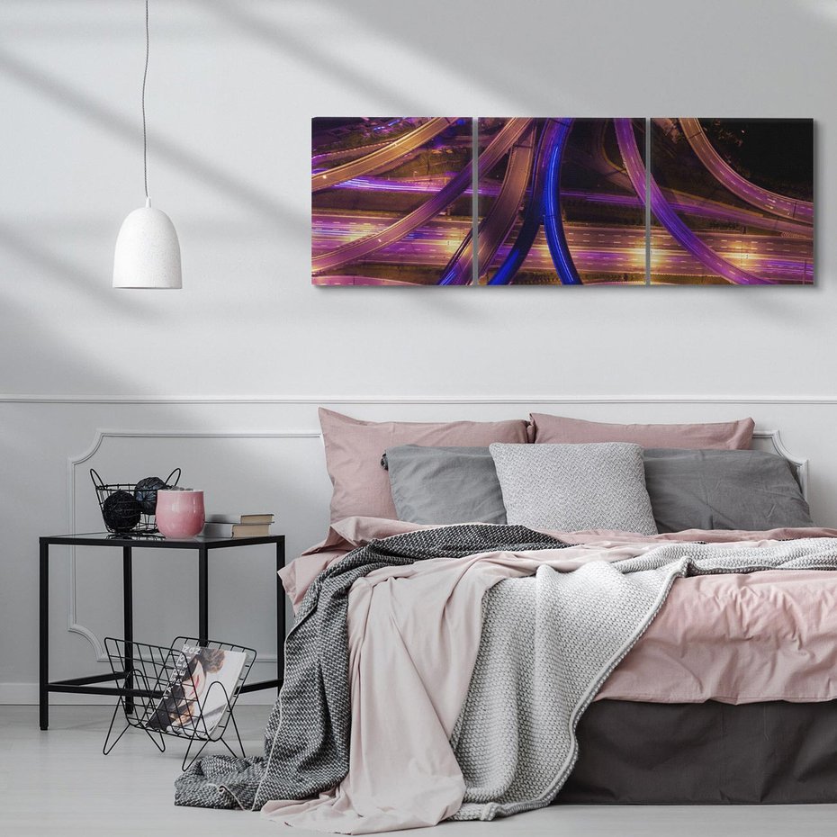 Obraz na płótnie 90x30 - Wiadukty i autostrada - Węzeł drogowy w USA - wiadukty, autostrada