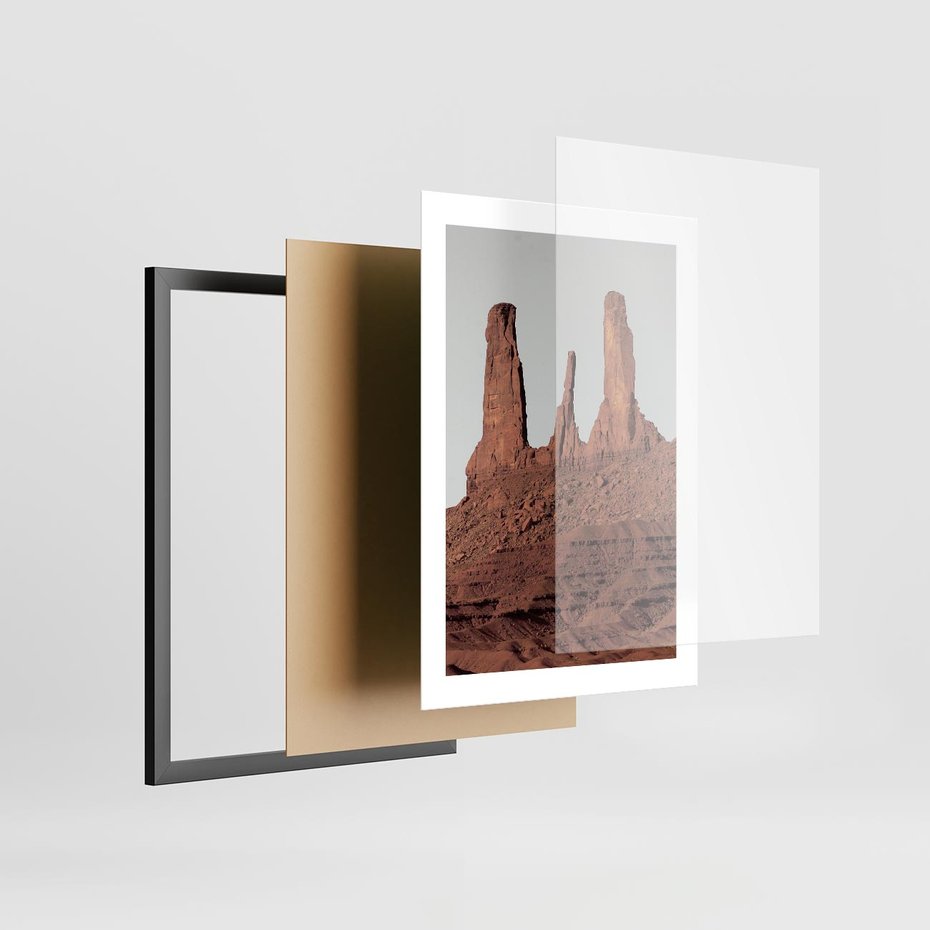 Plakat w ramie 30x40 - Surowość Pustyni - pustynia, kanion - rama czarna