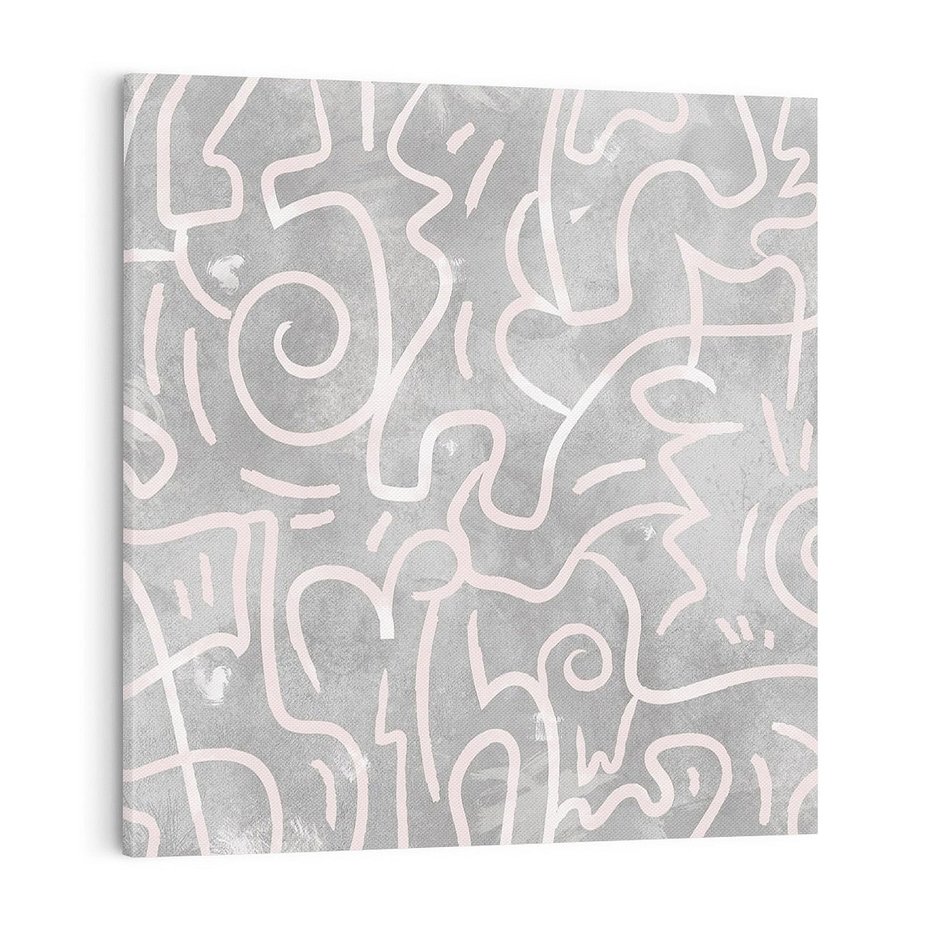 Obraz na płótnie 70x70 - Sploty odblasków i zawirowań - abstrakcyjne rysunki, wzorek