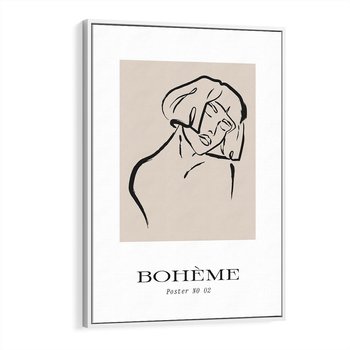 Obraz w ramie 50x70 - Echa Nieznanych Konturów - boho plakat, typografia - rama biała