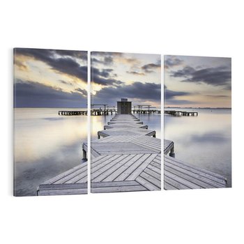 Obraz na płótnie 120x80 - Spokój nad Jeziorem - pomost, jezioro