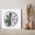 Obraz w ramie 80x80 - Cytrynowe Echo - minimalistyczny plakat, cytryna - rama biała