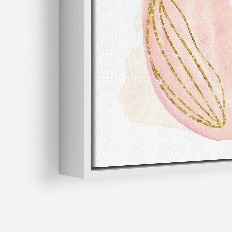 Obraz w ramie 50x50 - Impresje Przenikających Form - abstrakcyjne akwarelowe plamy, minimalizm - rama biała