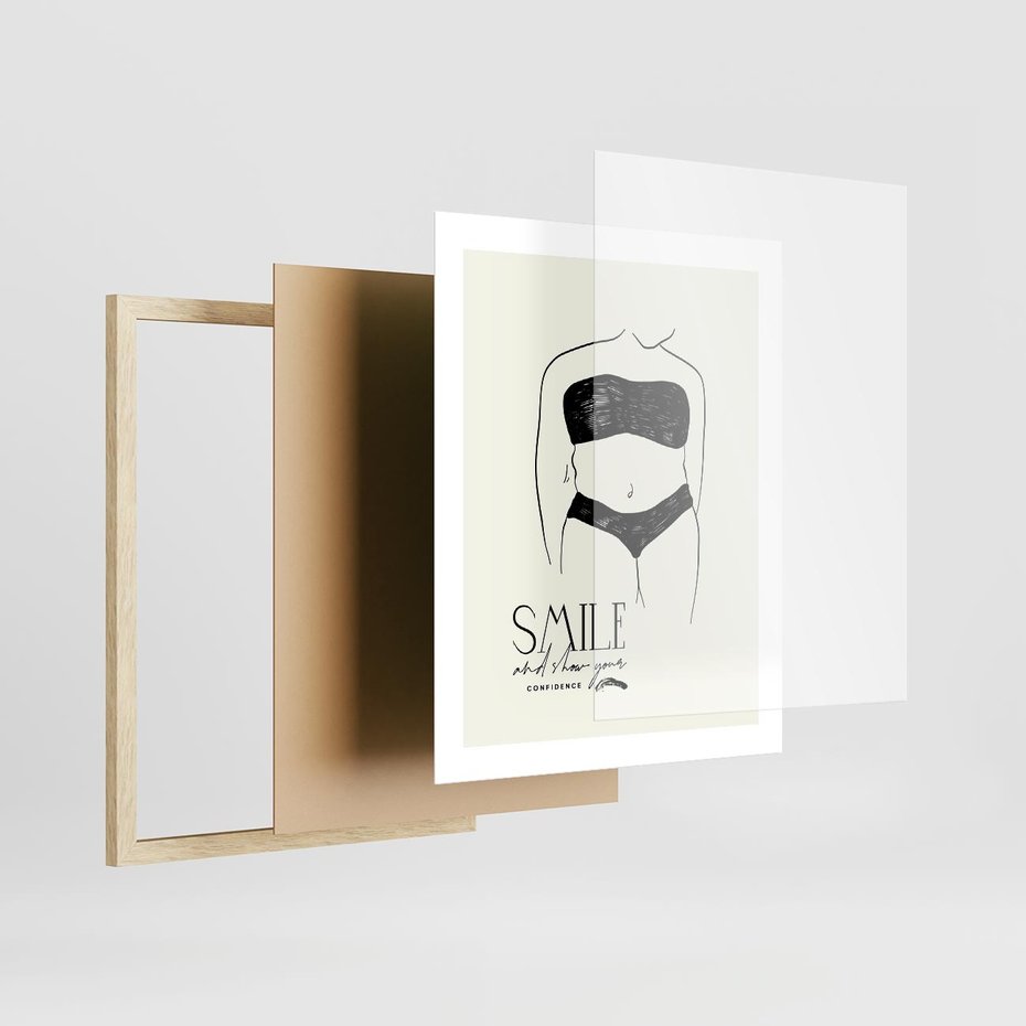 Plakat w ramie 40x50 - Opowieść Splątanych Energii - siła kobiecości, rysunek - rama drewno