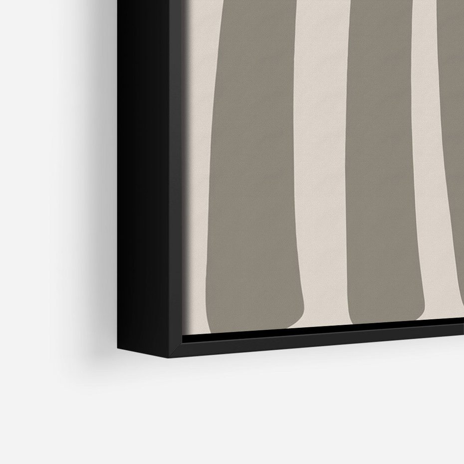 Obraz w ramie 50x70 - Beżowa Delikatność - nowoczesna sztuka, plakat modern - rama czarna