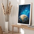 Plakat w ramie 30x40 - Kosmiczne Horyzonty - Ziemia, kosmos - rama drewno