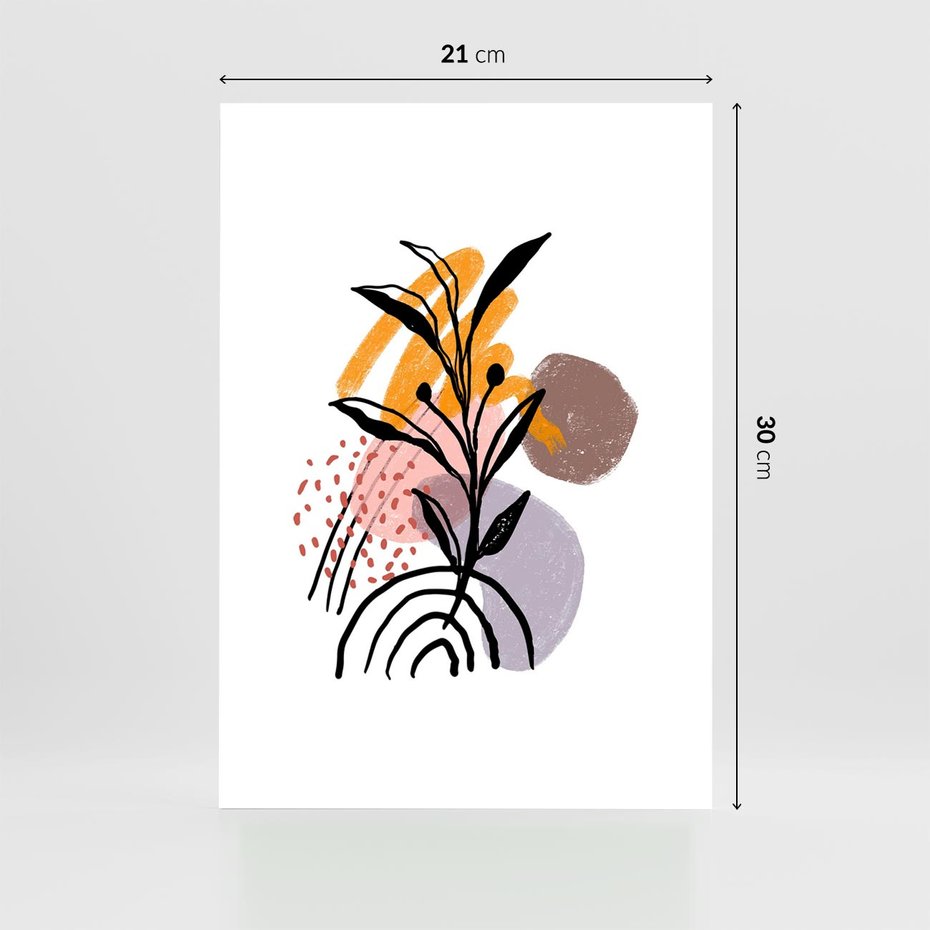 Plakat bez ramy 21x30 - Migocące Bezgraniczności - abstrakcyjna sztuka, liść monstery