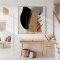 Obraz w ramie 80x80 - Wibracje Barw Ziemi - abstrakcyjny obraz, dziwne formy - rama drewno