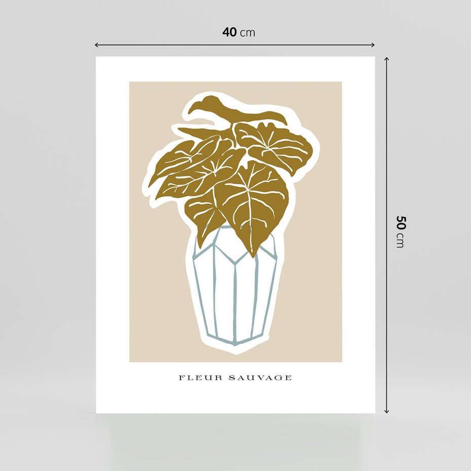 Plakat bez ramy 40x50 - Rytmy Nowych Wizji - abstrakcyjne liście, tropikalne w wazonie