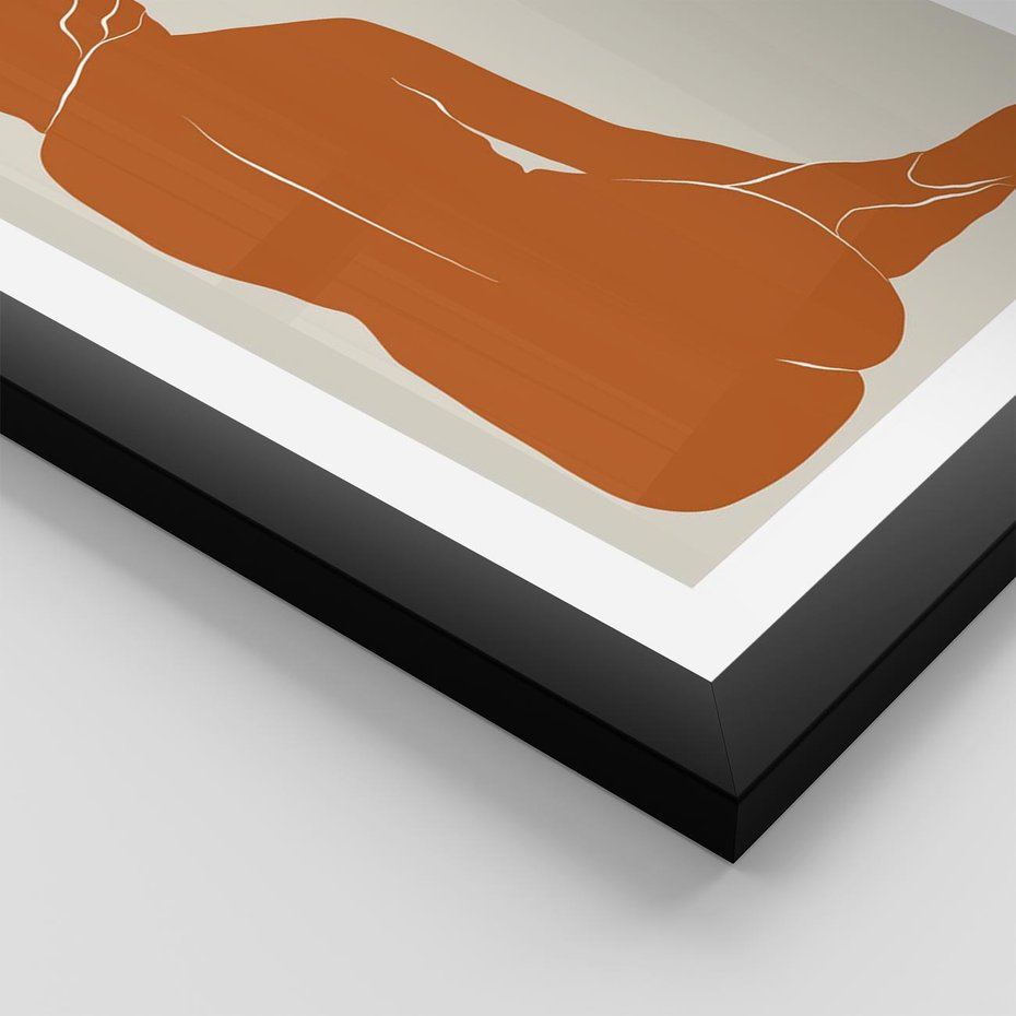 Plakat w ramie 30x40 - Kobieca Sylwetka w Stylu Modernistycznym - modernistyczny pakat, kobieca sylwetka - rama czarna