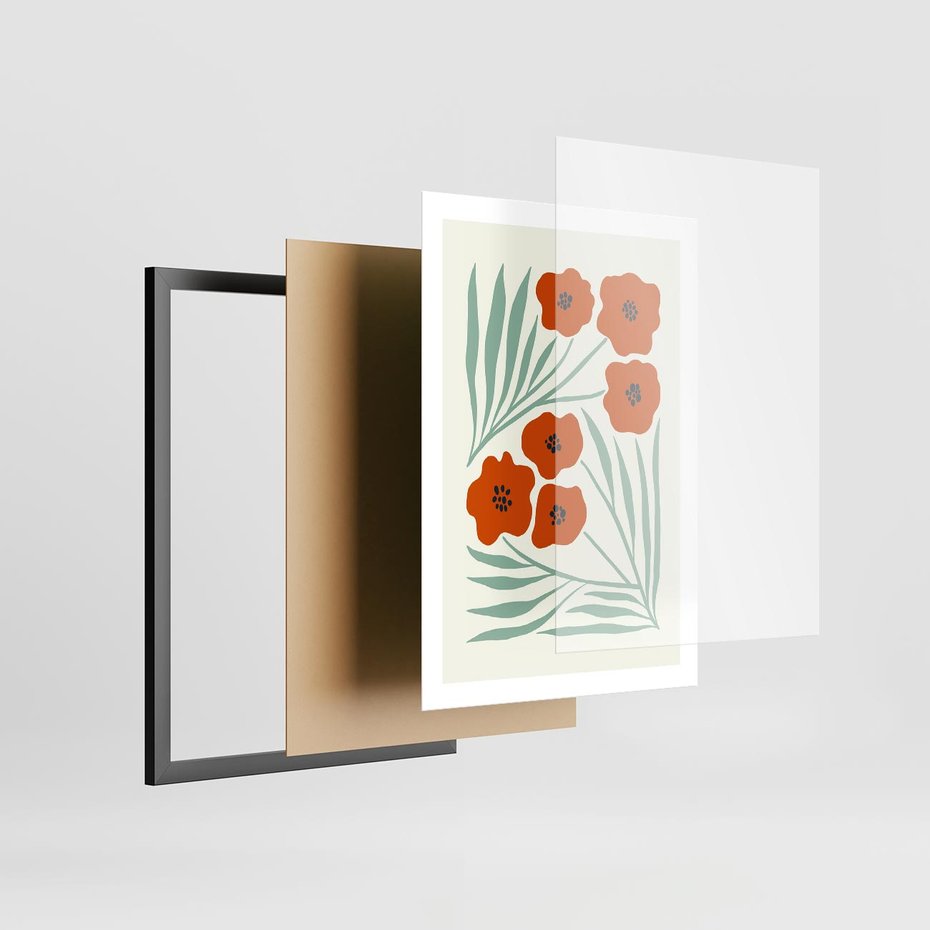 Plakat w ramie 50x70 - Makowe Odkrycie - czerwone kwiaty, maki - rama czarna