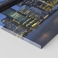 Obraz na płótnie 120x60 - Mosty Manhattanu nocą - most, Nowy Jork