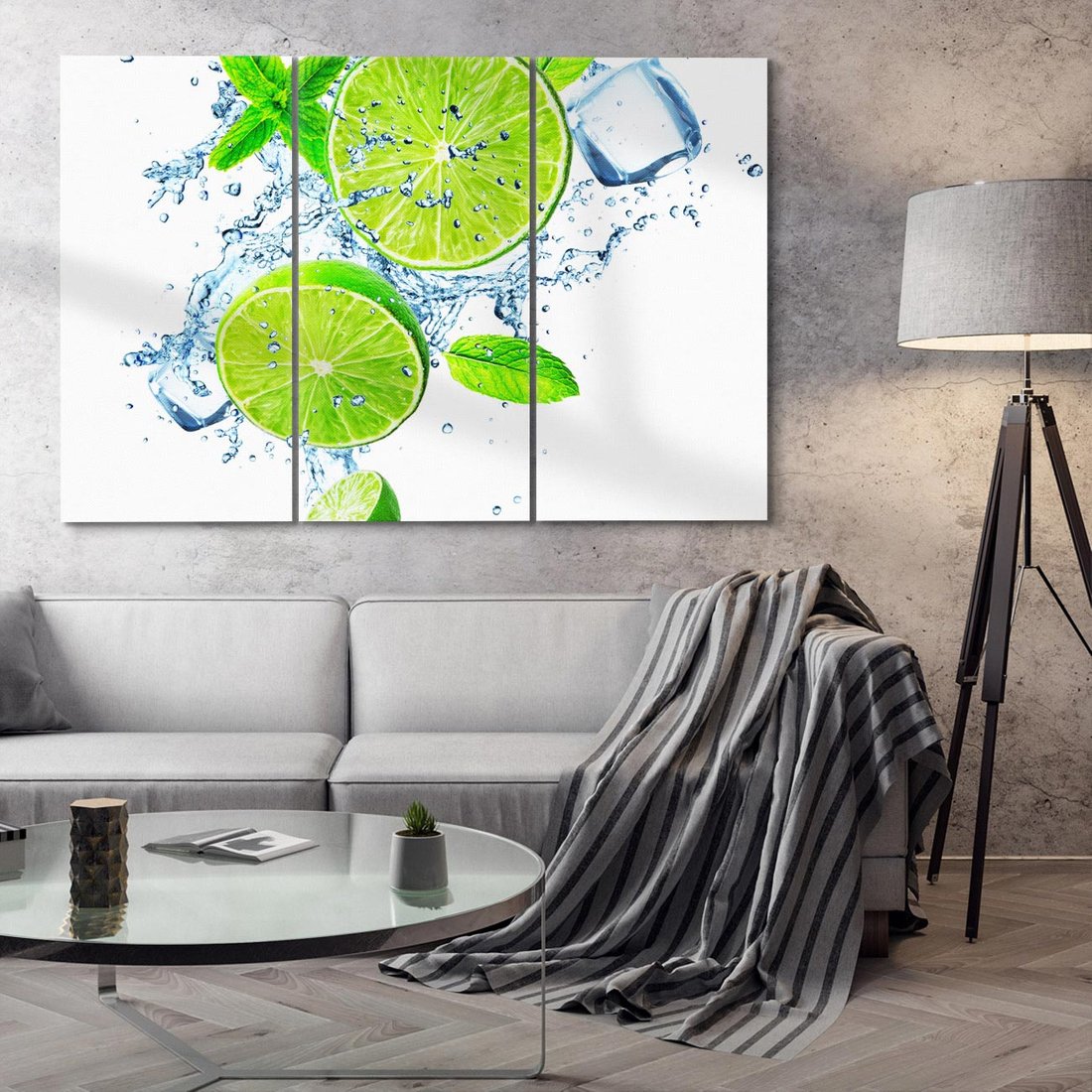 Obraz na płótnie 120x80 - Świeżość i Witalność - limonka, owoce