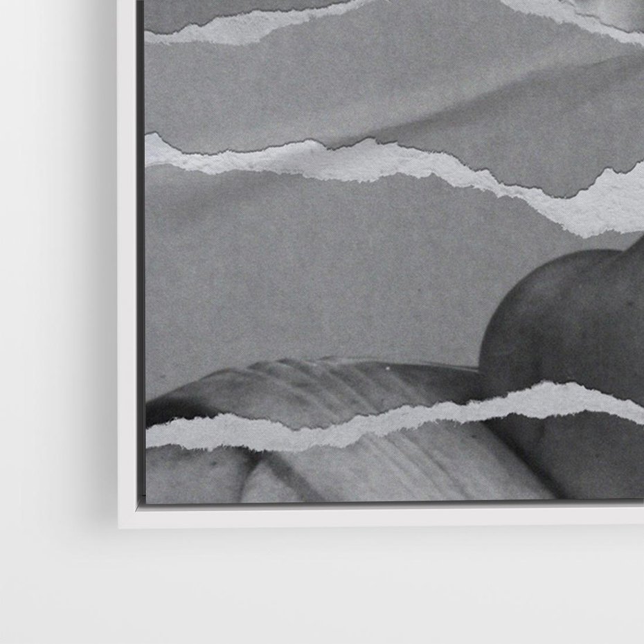 Obraz w ramie 70x50 - Kolaż z Antyczną Rzeźbą - antyczna rzeźba, kolaż ze zdjęć - rama biała