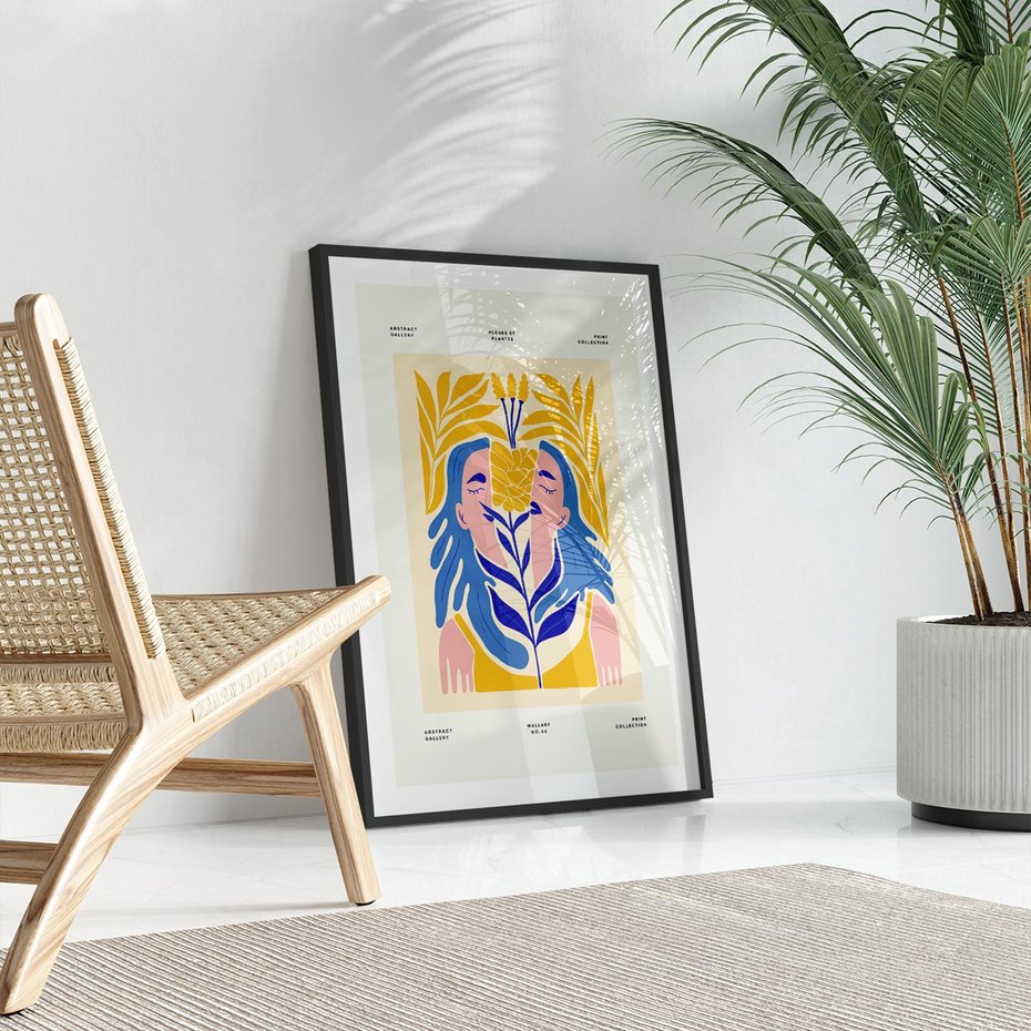 Plakat w ramie 30x40 - Roztopione Granice - nowoczesna sztuka, abstrakcja - rama czarna