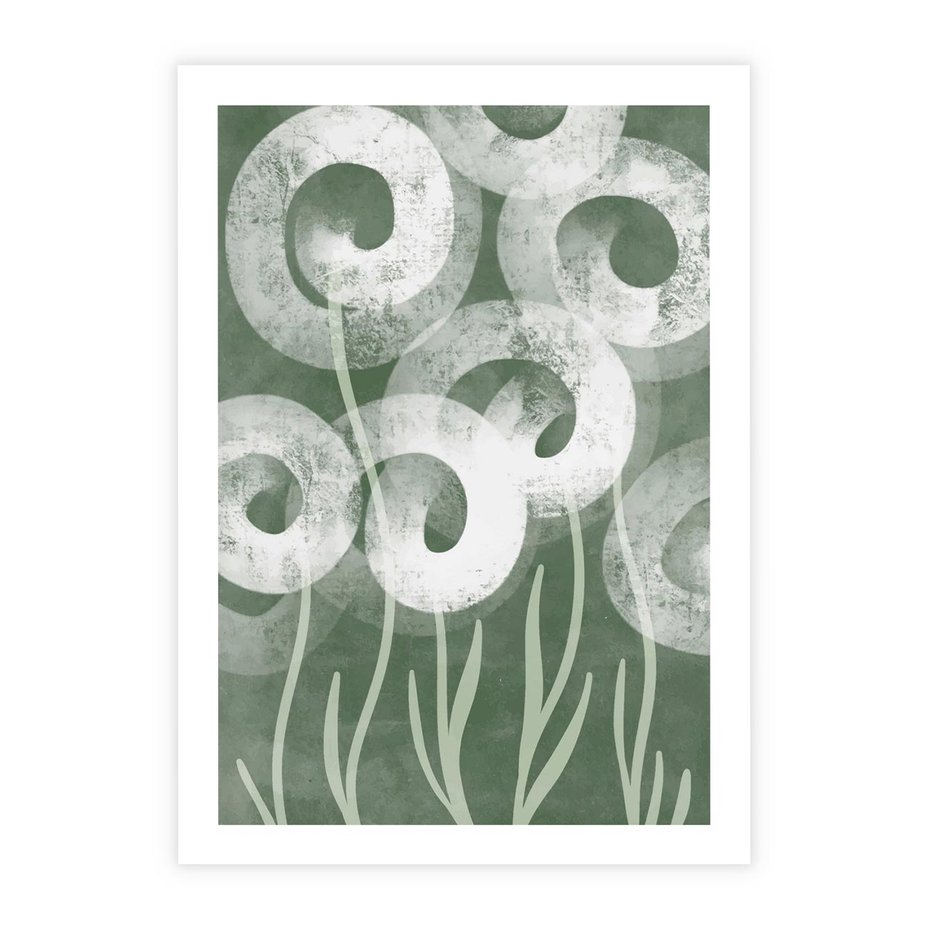 Plakat bez ramy 40x50 - Spokojne Plamy Natury - zielony plakat, roślinne motywy