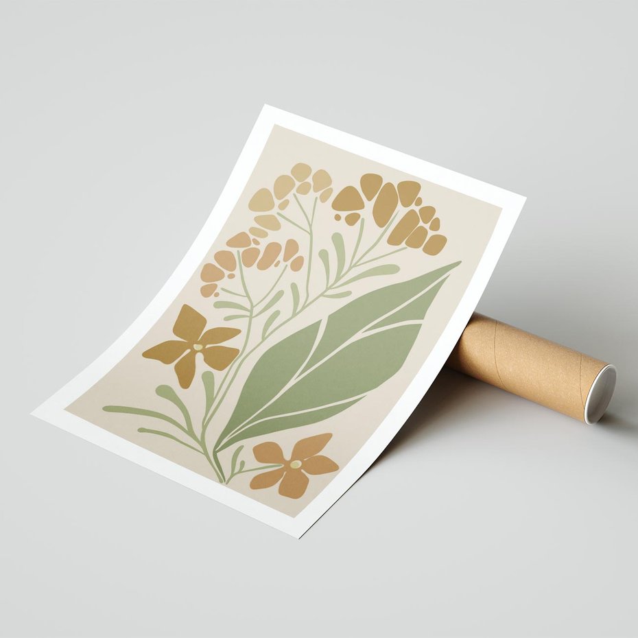 Plakat bez ramy 21x30 - Subtelność Utajona - nowoczesny plakat, roślinność