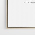 Obraz w ramie 50x70 - Tajemnicza Harmonia - sztuka one line, monstera - rama drewno