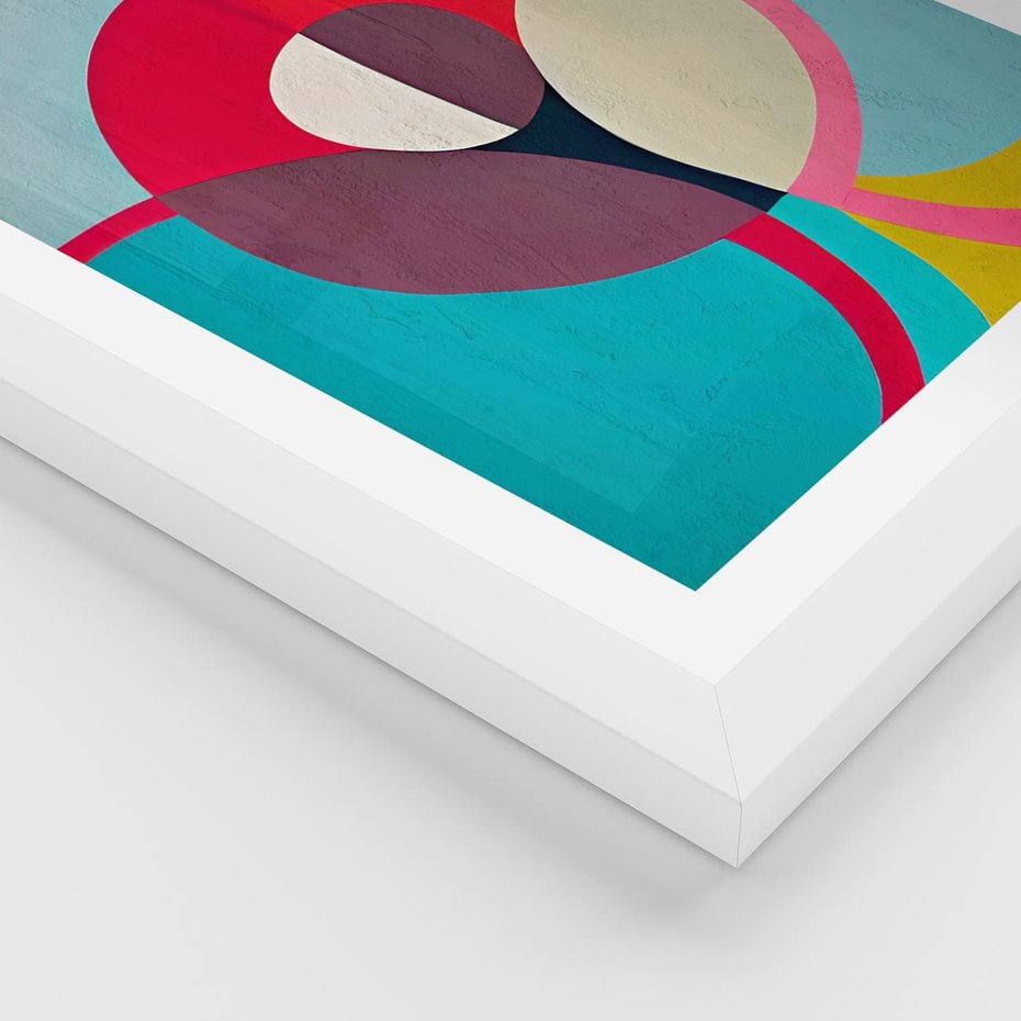 Plakat w ramie 30x40 - Kolorowe Odsłony Inspiracji - abstrakcyjny obraz, olejny - rama biała