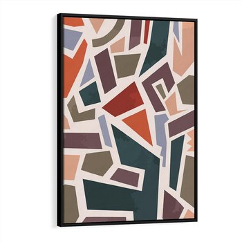 Obraz w ramie 50x70 - Modernistyczna Transcendencja - geometryczne kształty, mozaika - rama czarna
