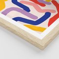 Plakat w ramie 40x50 - Abstrakcyjne Dialogi - abstrakcyjny kolorowy obraz, kolorowe linie - rama drewno