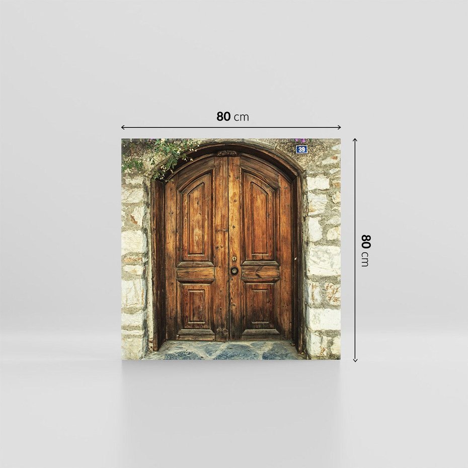Obraz na płótnie 80x80 - Tajemnicze stare drzwi - stare, drzwi