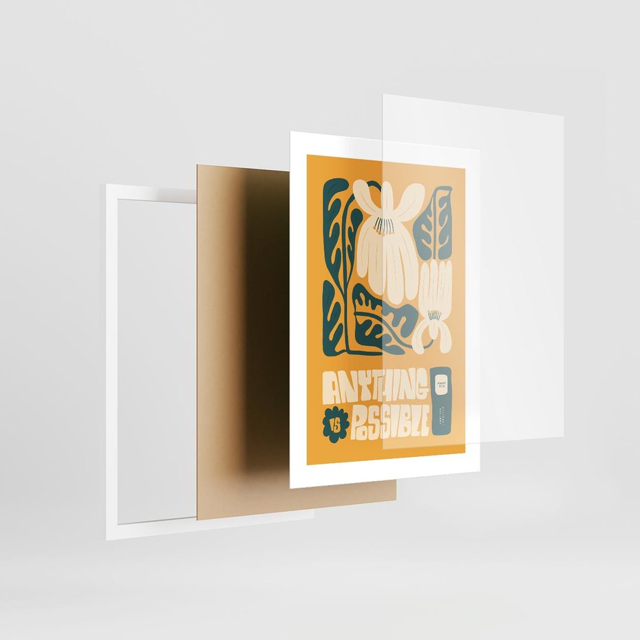 Plakat w ramie 30x40 - Impulsy Harmonii - kwiaty, nowoczesny plakat - rama biała