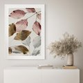 Plakat bez ramy 50x70 - Pastelowe Liście z Nutką Złota - liście, pastelowe kolory
