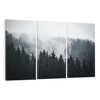 Obraz na płótnie 120x80 - Las w górach: mistyczna mgła - las, góry