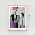 Plakat w ramie 30x40 - Wnętrza Kształtów - abstrakcyjna sztuka, nowoczesny obraz - rama drewno