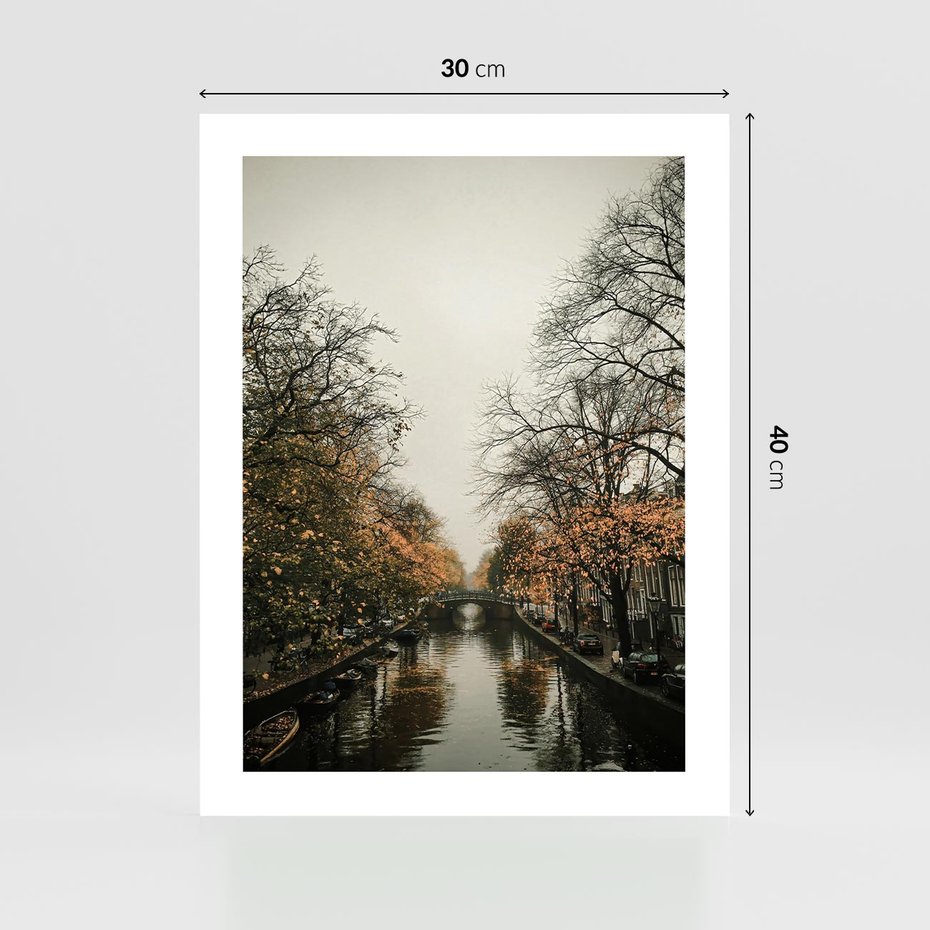 Plakat bez ramy 30x40 - Jesienne Spacerki po Holenderskich Kanałach - kanały, Holandia