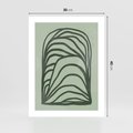 Plakat bez ramy 30x40 - Zielonkawy Uścisk Natury - abstrakcyjny zielony motyw, skandynawski design