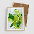Plakat w ramie 50x70 - Ożywczy duet limonek i cytryn - limonki, cytryny - rama drewno