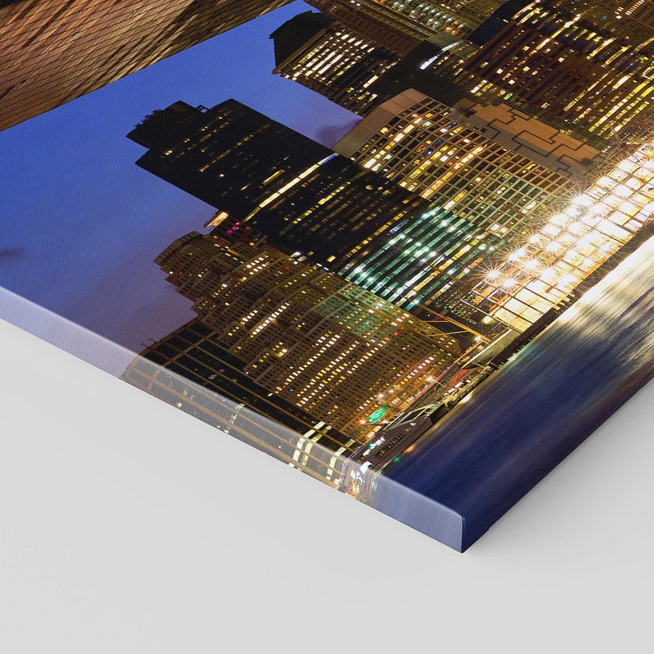 Obraz na płótnie 150x50 - Nowojorski most w świetle nocy - most, Nowy Jork