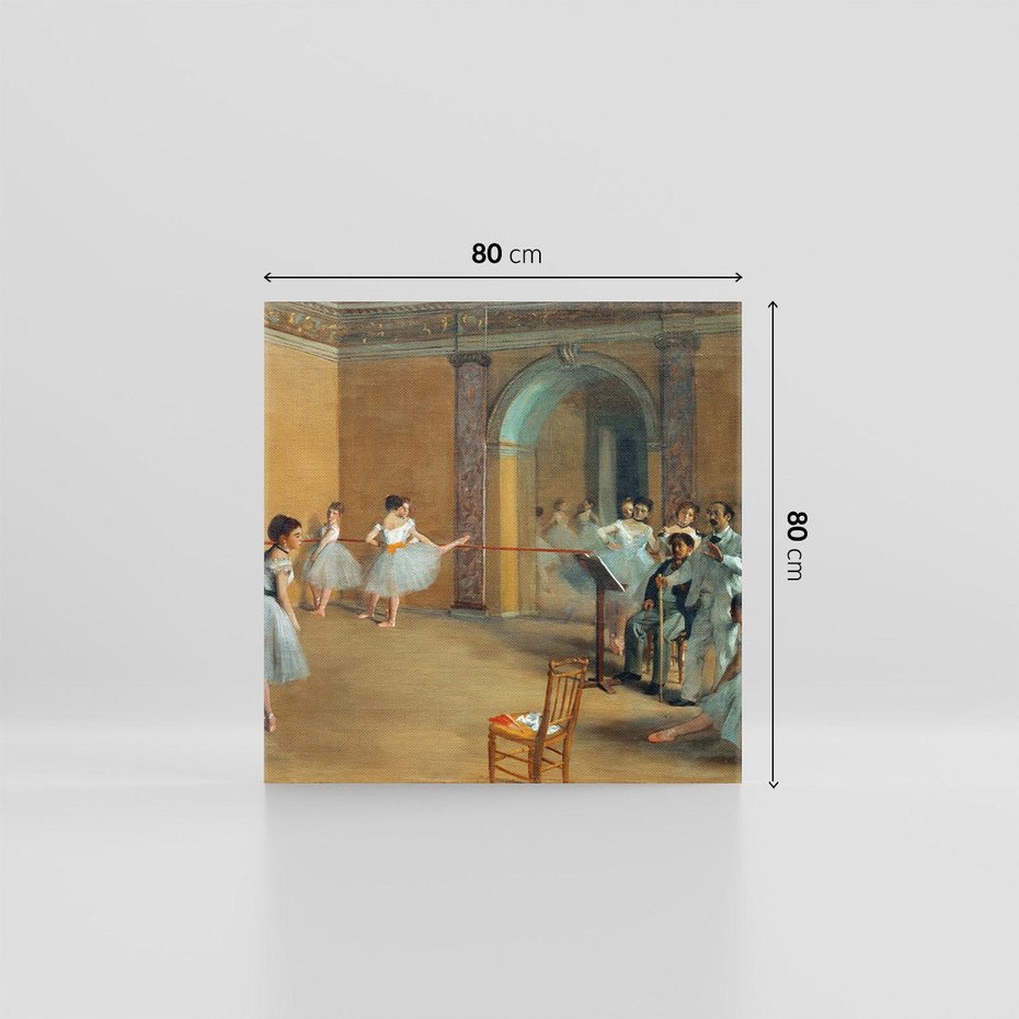 Obraz na płótnie 80x80 - The Dance Foyer at the Opera on the rue Le Peletier (1872), Edgar Degas - Reprodukcja - reprodukcja, obraz na płótnie