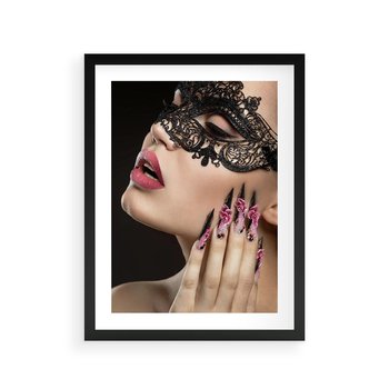 Plakat w ramie 30x40 - Piękno na tipsach - beauty, manicure - rama czarna