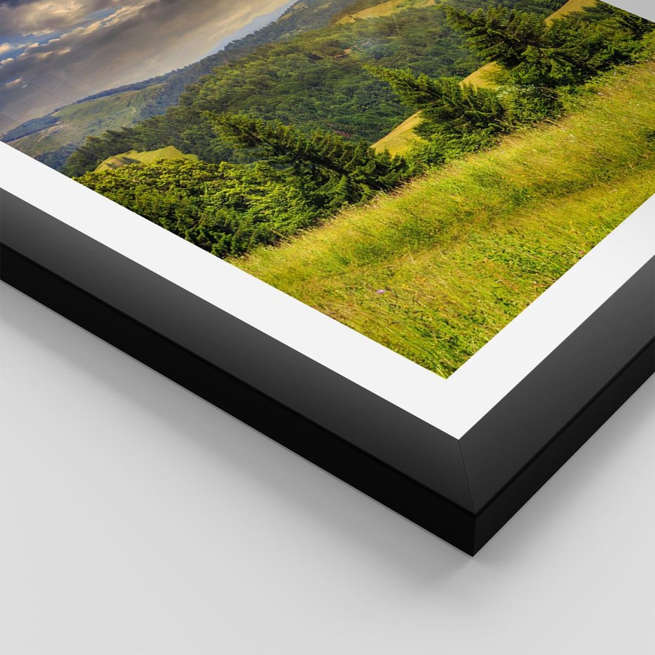 Plakat w ramie 30x40 - Pejzaż w perspektywie - pejzaż, perspektywa - rama czarna