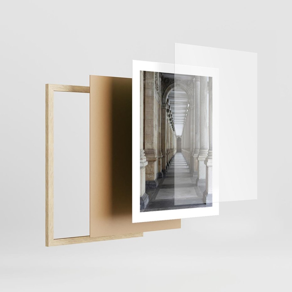 Plakat w ramie 30x40 - Uroki Kolumn - kolumny, architektura - rama drewno