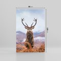 Obraz na płótnie 80x120 - Jeleń w Uśpionym Krajobrazie - jeleń na tle gór, ośnieżone góry