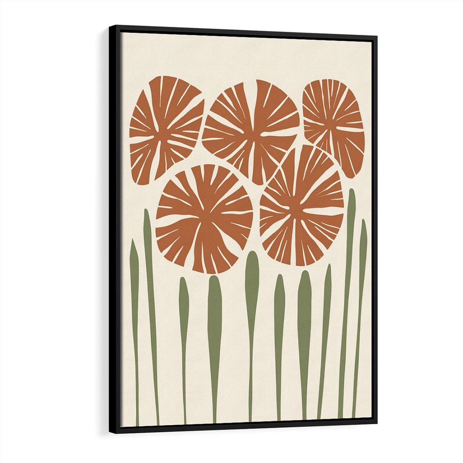 Obraz w ramie 70x100 - Akwarelowe Echa Przyrody - kwiaty, nowoczesny plakat - rama czarna