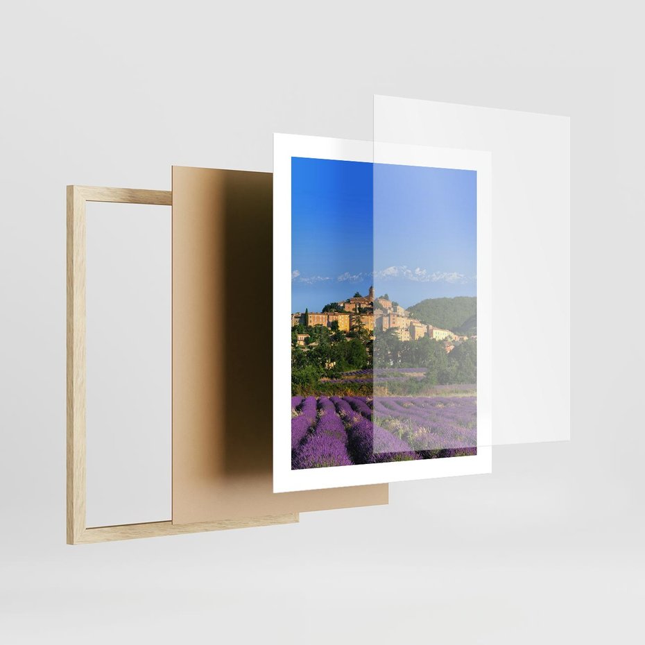 Plakat w ramie 40x50 - Prowansalska Aura - lawenda, Prowansja - rama drewno