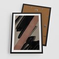Plakat w ramie 50x70 - Mroczne Refrakcje - abstrakcja, czarne splatane linie - rama czarna